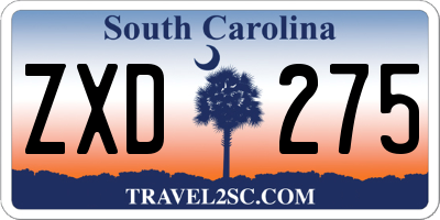 SC license plate ZXD275