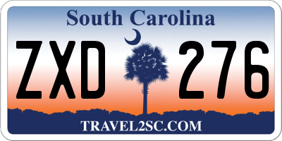 SC license plate ZXD276