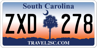 SC license plate ZXD278