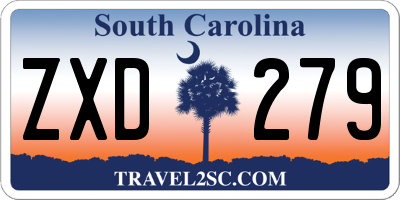 SC license plate ZXD279