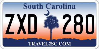 SC license plate ZXD280
