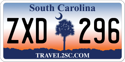 SC license plate ZXD296
