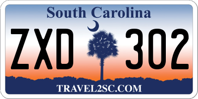 SC license plate ZXD302