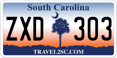 SC license plate ZXD303