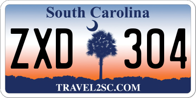 SC license plate ZXD304