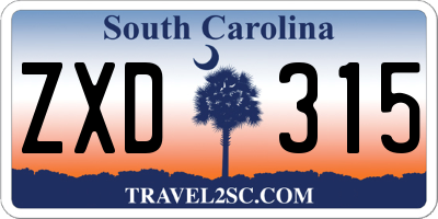 SC license plate ZXD315