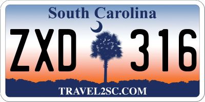 SC license plate ZXD316