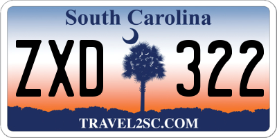 SC license plate ZXD322