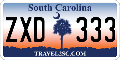 SC license plate ZXD333