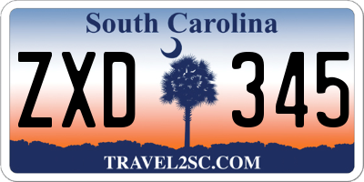 SC license plate ZXD345