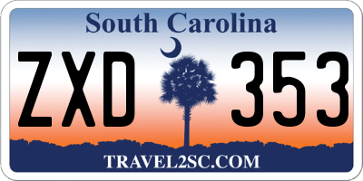 SC license plate ZXD353