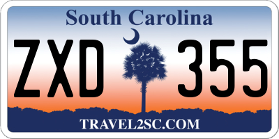 SC license plate ZXD355