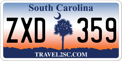 SC license plate ZXD359