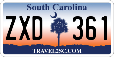 SC license plate ZXD361