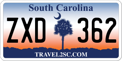 SC license plate ZXD362