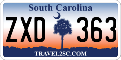SC license plate ZXD363
