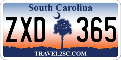 SC license plate ZXD365