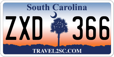 SC license plate ZXD366