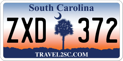 SC license plate ZXD372