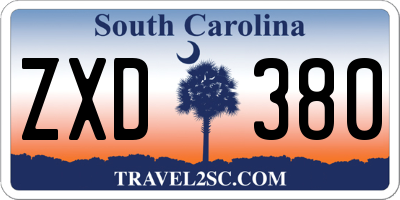 SC license plate ZXD380