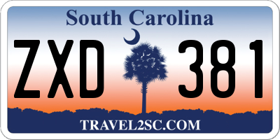 SC license plate ZXD381