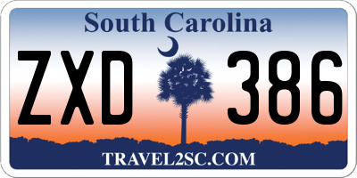 SC license plate ZXD386