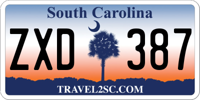 SC license plate ZXD387