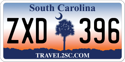 SC license plate ZXD396