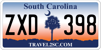 SC license plate ZXD398