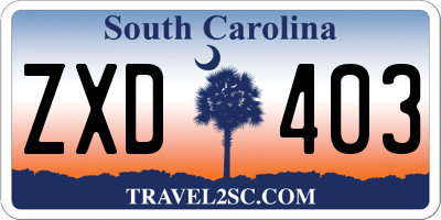 SC license plate ZXD403