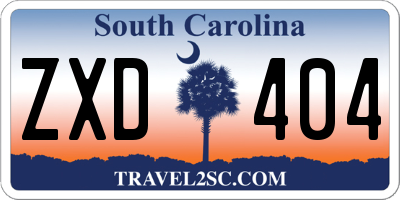 SC license plate ZXD404