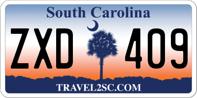 SC license plate ZXD409
