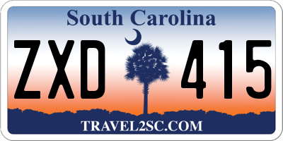 SC license plate ZXD415