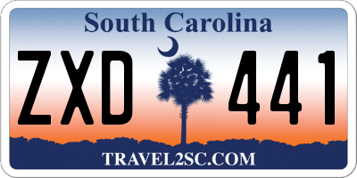 SC license plate ZXD441