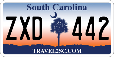 SC license plate ZXD442