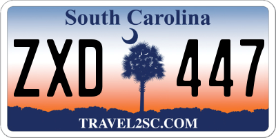 SC license plate ZXD447