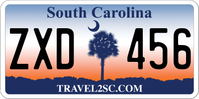 SC license plate ZXD456