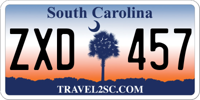 SC license plate ZXD457