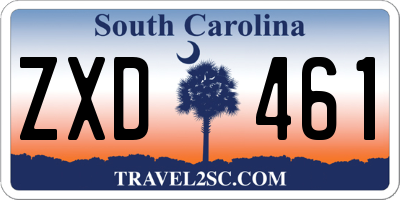 SC license plate ZXD461