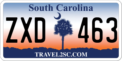 SC license plate ZXD463