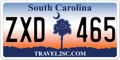 SC license plate ZXD465