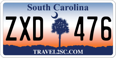 SC license plate ZXD476