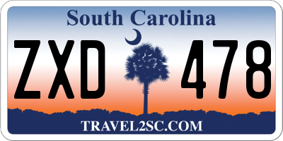 SC license plate ZXD478