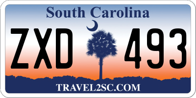SC license plate ZXD493