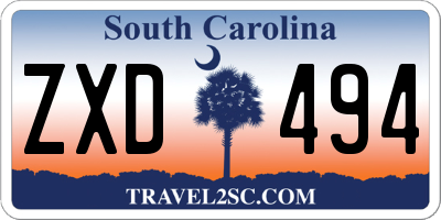 SC license plate ZXD494