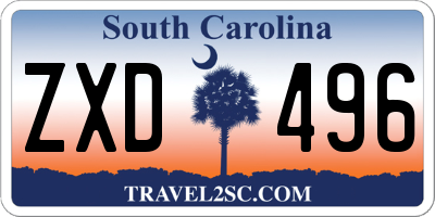 SC license plate ZXD496