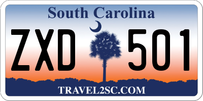 SC license plate ZXD501