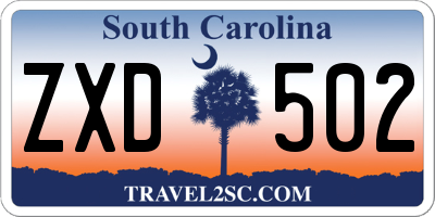 SC license plate ZXD502
