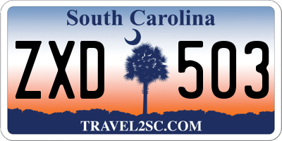 SC license plate ZXD503