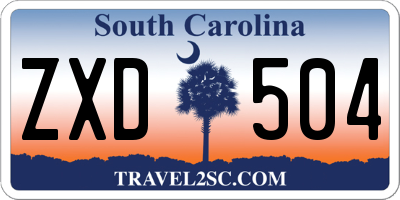 SC license plate ZXD504